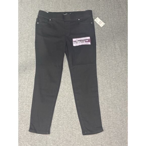 Gloria Vanderbilt Avery Slim Leg Pull-On Pant Jeans Black Rinse NWT - 10 Short - Picture 1 of 9